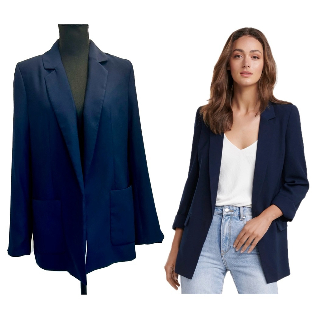 Ever New navy blue open front Ava blazer jacket Sz 6 NWOT new without tag career